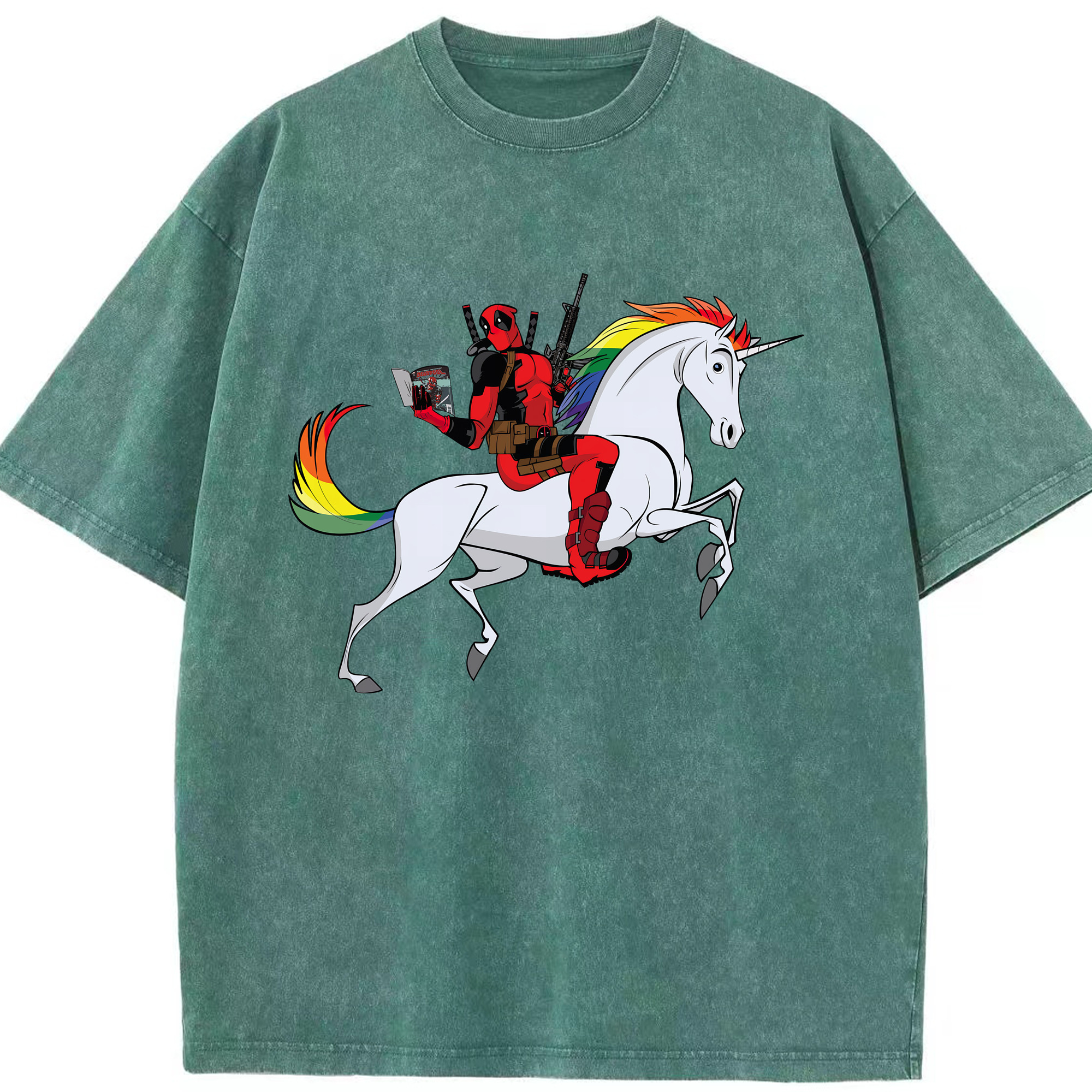 （画像用） Deadpool デッドプール 綿100% ヴィンテージ風 半袖Tシャツ（フロントプリント）